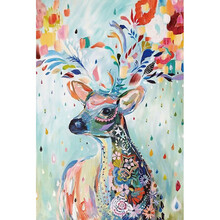 木质中国地图拼图1000片成年减压男女孩儿童大型玩具卡通动漫生日礼物抖音网红同款 1000片水彩麋鹿