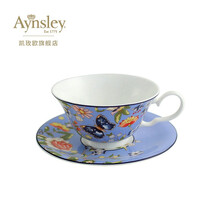 英国AYNSLEY安斯丽骨瓷咖啡杯红茶杯碟下午茶温莎小屋花园CottageGarden 一杯一碟蓝