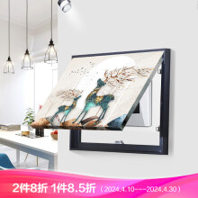 述说电表箱装饰画配电箱挂画非推拉液压电箱电闸遮挡画北欧餐厅壁画 招财福鹿 50x40(可容纳40x30cm)黑色画框