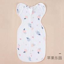 INSAHO 新生婴儿睡袋投降式襁褓春夏四季防惊跳纯棉空调屋睡袋0-1岁初生儿防踢睡觉神器 苹果乐园 （80*35cm 建议体重20斤内）