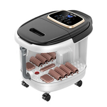 泰昌泡脚桶足浴盆全自动电动加热家用小型按摩恒温洗脚盆过小腿深 黑色熏蒸款