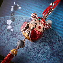 汽车挂件平安符财神爷招财车挂车内吊饰可爱Q版财神高档车吊坠后视镜创意时尚车载饰品新车送礼男女个性礼品 财神-财源滚滚【滴油彩绘】