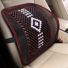夏季汽车座垫木珠子隔热三件套凉垫通风坐垫车内小车透气夏天凉席 中国结腰靠