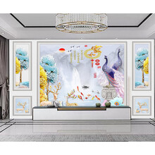 8d立体影视墙3D简约现代电视墙画5d凹凸无纺布18d客厅装饰背景墙 款式23 【18D】超立体浮雕丝绸布/1平方