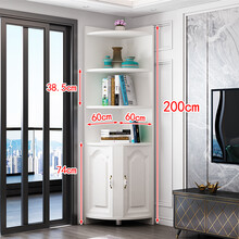 实木生态板客厅卧室阳台欧式三角柜墙角转角拐角落柜储物柜 虎雀（HUQUE） 60*200暖白 组装