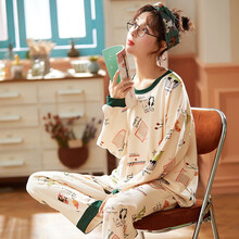 娇银纯棉月子服春夏季产妇哺乳睡衣产后喂奶衣孕妇薄款家居服 杏色（夏季薄款） L（建议100-120斤左右穿）