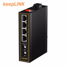 keepLINK 工业交换机1光4电百兆/千兆非管理型导轨式 百兆1光4电单模双纤 不含电源适配器