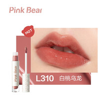 【官方直销】PINKBEAR皮可熊琉光镜面水唇釉 小布丁口红女学生唇彩唇蜜欧束 L310 白桃乌龙色