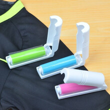 酷思达可水洗衣物除尘滚筒粘毛器便携式衣服除毛除尘器静电刷去毛滚毛器 粘毛器【小号蓝色】【3个】