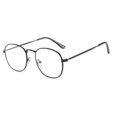 男女款防蓝光平光镜复古近视眼镜韩版防辐射平面镜学生网红护目镜 黑色框 0度防蓝光（镜袋+镜布）