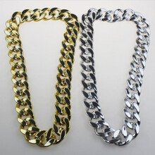 网红塑料抖音土豪大金链子宠物配饰 狗狗猫咪项链 小宠物项链项圈 2件组合装 S   36CM