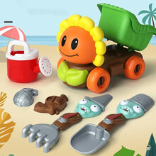 儿童沙滩玩具宝宝戏水玩具儿童决明子挖沙漏铲子玩具车挖沙玩具植物大战僵尸玩具豌豆向日葵 向日葵（玩沙玩雪玩水，趣味造型顺滑推进）