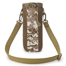 水杯套斜背户外水壶包战术水壶套保温杯套水杯袋单肩斜挎包保护套便携水杯套 沙漠数码