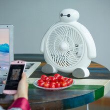 电风扇桌面卡通台扇小型迷你可爱儿童小风扇学生宿舍床上台式办公室插电涡轮扇波尼思 大白+3米延长线