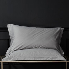 高端品牌欧式酒店羽绒全棉纯色枕头套纯棉乳胶枕超大60x90枕套一对 55X80 灰枕套两只