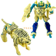 变形玩具金刚猛兽侠超能勇士bw犀牛蛇鸟霸王龙黄豹白虎黑猩猩狂飙 白虎勇士14cm