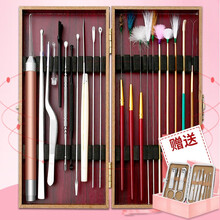 小天籁专业采耳工具套装掏耳朵扣耳屎发光挖耳勺耳朵清洁器鹅毛棒竹子耳挖勺抠挖可视掏耳可定制logo 采耳工具20件套