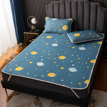 爱寝瑞 凉席三件套夏季凉感丝空调软席子1.5m1.8米床可折叠水洗席子 星球 0.9米床（二件套）