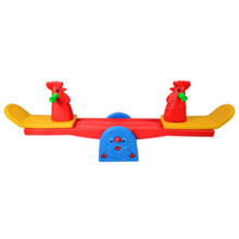 稚气熊 幼儿园室内外塑料长颈鹿跷跷板双人摇马宝宝木马儿童翘翘板玩具 小鸡