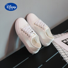 迪士尼Disney品牌同款【六一特价】儿童帆布鞋2021夏季新款软底男童透气网面网红板鞋女童镂空小白 白色 30
