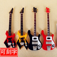 京炫（JINGXUAN)电贝司电吉他电贝斯乐器模型摆件配娃娃兵人用送男女朋友七夕礼物 20厘米B款【黄黑色】【一】