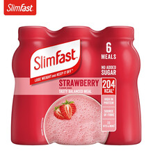 SlimFast 经典摇摇奶昔 便携瓶装即饮饱腹代餐 草莓味饮料325ml*6瓶