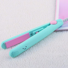 迷你直板夹板直发卷发棒女两用内扣迷小型小夹板刘海学生宿舍 淡绿【+收纳盒】