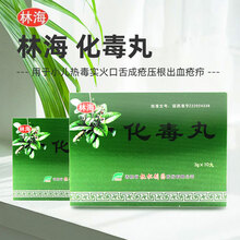 林海 化毒丸 10丸 清热解毒用于小儿热毒实火口舌生疮牙根出血疮疖疹后余毒不净 10盒装