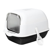 筱宠JZ02猫砂盆全封闭式特大号除臭防外溅超大猫厕所猫盆防臭猫咪屎盆用品 午夜黑全封闭加厚B款 含猫砂铲除