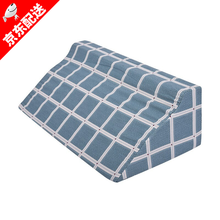 展浩 医用翻身垫透气翻身三角枕翻身枕海绵垫防褥疮靠背瘫痪病人三角垫体位垫老人卧床家庭护理R型靠垫 绿格纯棉斜纹（小R垫）