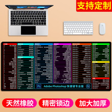 索能超大鼠标垫办公快捷键大全加厚大号护腕女0ffice软件excel函数PS桌面键盘电竞游戏电脑桌垫 PS快捷键专业版 尺寸300x800mm厚度3mm