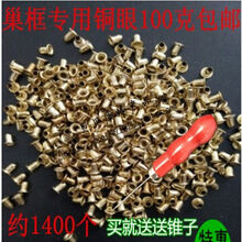 养蜂工具巢框铜眼巢框穿丝孔钢丝铜眼100g镀铜 100克铜眼送锥子