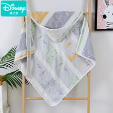 迪士尼（Disney）品牌 初生婴儿抱被新生儿包被春秋薄款纯棉纱布夏季宝宝包巾产房包布裹 四层恐龙白80*80cm 90x90cm