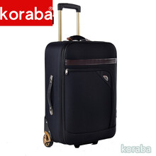 koraba  拉杆箱女学生密码箱子行李箱男24英寸万向轮帆布旅行箱包牛津布 典雅黑特制双轮款】 20英寸