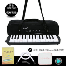 奇美口风琴32键37键儿童初学者幼儿小学生用成人口吹琴 黑色-32键口风琴【全套】