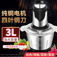 FEDAIR全自动绞肉机家用电动搅馅机绞馅机碎肉机饺子馅机蒜泥神器 3升大容量【全不锈钢双档可调】三套刀