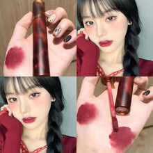 【两支39】琥珀唇釉唇泥雾面哑光口红女学生款不易沾杯掉色 04#微醺酒红色