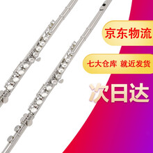 阿萨斯长笛乐器16孔闭孔C调 镀镍镀银 白铜一体键盖E键分割初学专业院校考级 16孔闭孔镀银