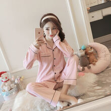 楚歌质优品 月子服春秋夏季产后哺乳孕妇睡衣女产妇喂奶怀孕期家居服套装 哺乳款-直条 XXL码140-160斤可穿