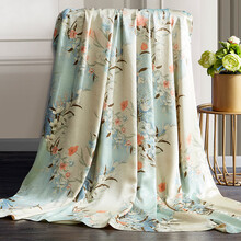 诗贝妮真丝被套双面100%桑蚕丝被套单件丝绸被罩单人双人定做 芬芳四溢2314 200x230cm(单件被套)