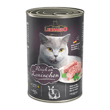 德国进口小李子LEONARDO莱昂纳多主食猫罐头无谷鲜肉罐头幼猫湿粮成猫400g 兔肉味猫罐