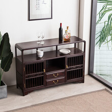 青龙韵阁 红木家具血檀（学名：染料紫檀）原木餐边柜新中式全实木餐厅碗柜茶水柜储物柜家用 餐边柜 整装