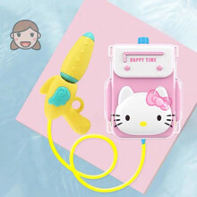 姒桀 背包水枪 儿童水枪漫威钢铁侠美国队长蜘蛛侠玩具背包水枪大号中号呲水枪男孩女孩肩带式 粉萌KT猫(礼品)