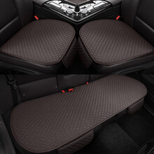 卡客Karcle汽车坐垫单片四季通用三件套无靠背夏季单个凉垫防滑透气座椅垫朱湛咖-三件套