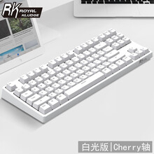 RK987无线蓝牙机械键盘充电有线双模游戏办公樱桃cherry轴笔记本Mac台式电脑ipad平板 87键白色白光【德国cherry轴】双模 茶轴