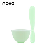 调面膜碗棒2件套和涂面膜刷子硅胶软美容院脸部水疗自制工具套装平替 绿色硅胶2件套 1套
