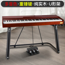阿萨娜丝（Asanasi） 便携式电钢琴88键重锤数码钢琴家用初学专业智能可折叠电子钢琴 纯实木多音色-重锤键+3踏板+U型架+赠品 插电标准款