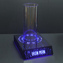 漫威1/1钢铁侠MK7头盔面具真人穿戴语音声控发光电动模型礼物生日礼物抖音网红同款 LED普通版地台【单色】