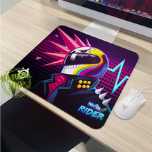 【京闪配送】QCK灰狗navi咆哮超大号加厚游戏电竞Xtrfy霓虹骑士鼠标垫CSGO POKI女孩 4厚锁边6厚不锁盒 320x285mm  4mm