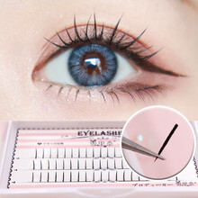 嫁接假睫毛女自然单根仙子毛仙女毛A型朵毛单簇分段假睫毛